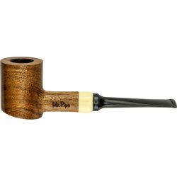 Pibe "Mr.Pipe" Redwood Brun pol. 9mm, Hvid Ring