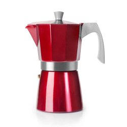 Ibili Italiensk Kaffemaskine Express Evva 9 Kopper (Rød)