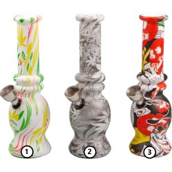 Bong glas/farvet Trykt H 14,5cm