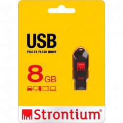 USB 2.0 Nøgle 8 GB Pollex (Sort) - Strontium