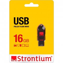 USB 2.0 Nøgle 16 GB Pollex (Sort) - Strontium
