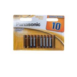 Panasonic Alkaline Power AAA Batterier - 10 Stk