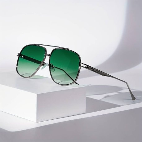 Aviator Oversized Frame Solbriller  "Mørkegrøn"