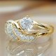 Angel Wing Design Zircon Fingerring  "st 6"