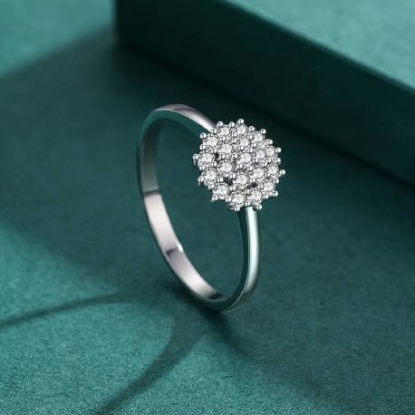Zirkon Blomster Monokrom Fingerring   "st 10"