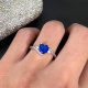 Elegant Blå hjerte Design Fingerring    "st 10"