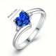 Elegant Blå hjerte Design Fingerring    "st 6"