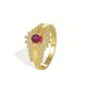 Brilliant Rød Zirkon  Fingerring    "st 6"