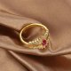 Brilliant Rød Zirkon  Fingerring    "st 6"