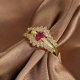 Brilliant Rød Zirkon  Fingerring    "st 6"