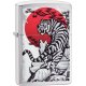Org. ZIPPO   Børstet Krom Farve "Japan Tiger"