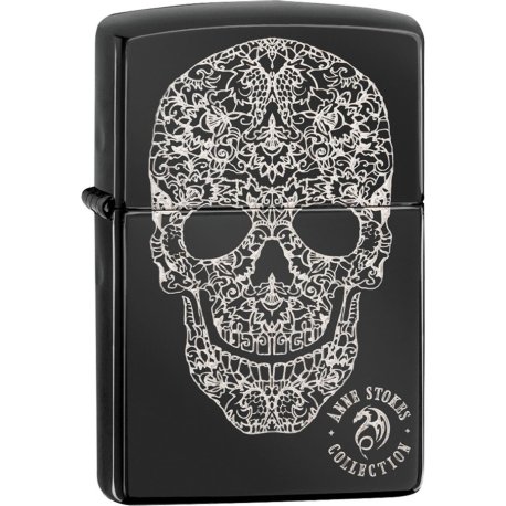 Org. ZIPPO  Ebony Color "Anne Stokes Skull"