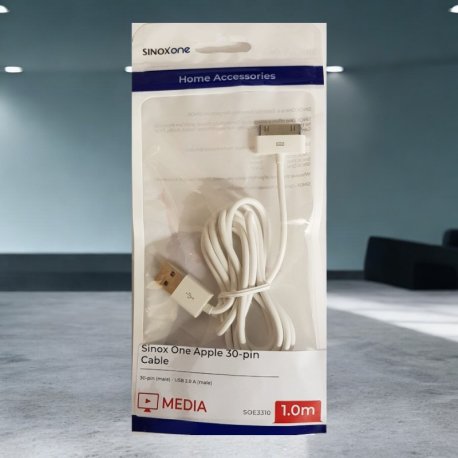 Sinox One Apple 30-pin kabel, 2,0 meter Hvid