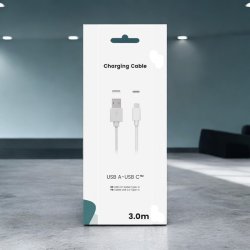 Sinox One Lightning kabel. 3,0 meter.  "Hvid"