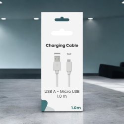 Sinox One USB A til USB Micro kabel  1,0 meter  "Hvid"