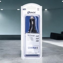 Sinox iMedia 12V dobbelt USB A Biloplader  "Sort"
