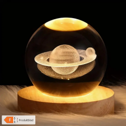 Krystalkugle m  Lys  3D Solsystem