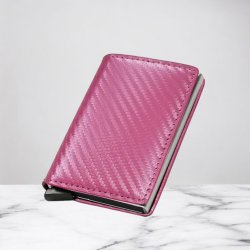 PU-læderpung  Unisex Med RFID-blokering  "Carbon Pink"