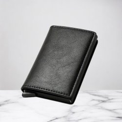 PU-læder Kreditkortholder  Unisex Med RFID-blokering  "Sort"