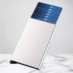 Kortholder i Metal  "Sølv Hvid"