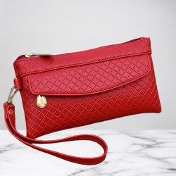 Argyle quiltet Clutchtaske  "Rød"