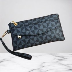 Clutchtaske Med Geometrisk Tryk  "Sort"