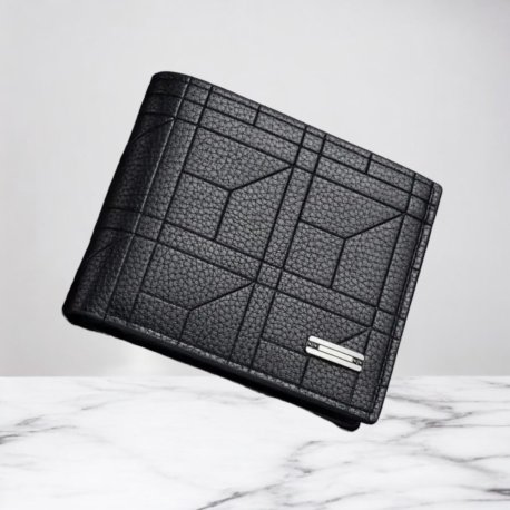 PU Læder Herre Kortpung    "Sort"