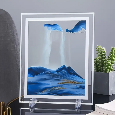 3D Kvicksand  Sandlandskab Flydende Sand Maleri  Blå