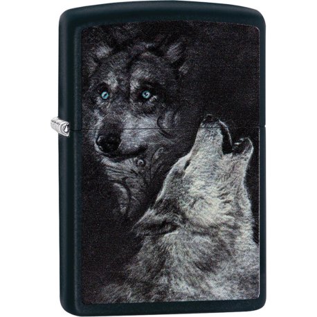 Org. ZIPPO  Sort Farve "Wolf"