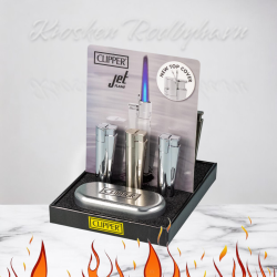 Clipper Jetstorm Lighter  "Metal Sølv"