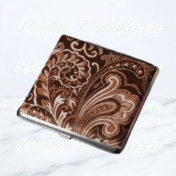 PU Læder Cigaret Etui  Til 20 Cigaretter   "Brun"