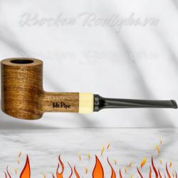 Pibe "Mr.Pipe"  Redwood Brun pol. 9mm, Hvid Ring
