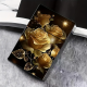 Cigaret Etui Kort m Click  "Guld Rose"