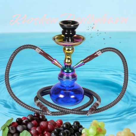 Shisha Vandpibe "SINAI / RAINBOW"  Blå  25 cm
