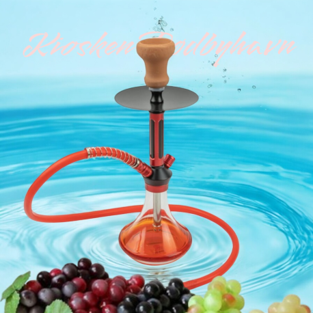 Shisha  "Riad"   Gennemsigtig -  Rød  Vase  44 cm