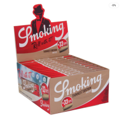 Smoking Thinnest Brun Paper + Tips King Size Filterspidser