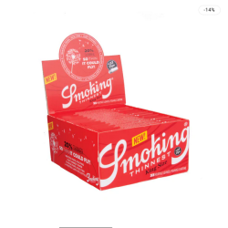 Smoking Thinnest Rød Paper + Tips King Size Filterspidser