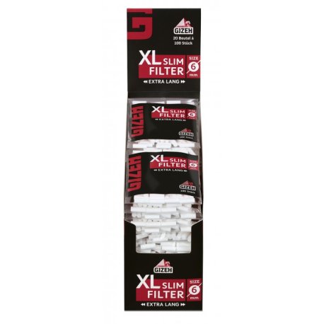 Gizeh Black XL Slim Filter 6mm Xtra long  "100 stk"