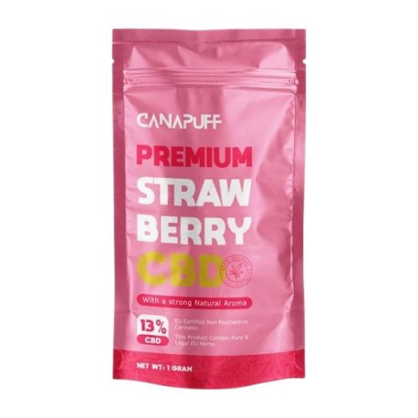CanaPuff Flower Strawberry 13% CBD, 1% CBC   "1 gram"