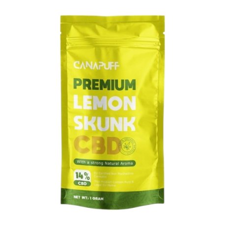 CanaPuff Flower Lemon Skunk 14% CBD, 1% CBC   "1 gram"
