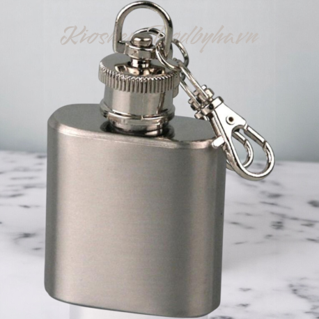 Lommelærke Rustfrit Stål Satin/Nøglering   30 ml