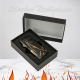 SKY  3-Flame Jet Cigar Windsor "sort/guld"  Marmoreret