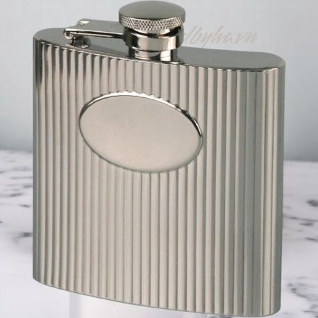 Lommelærke i Rustfrit Stål  Bølge/Graveringsfelt  180 ml