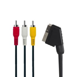 Sinox One Composite Til Scart Kabel. 2m. Sort