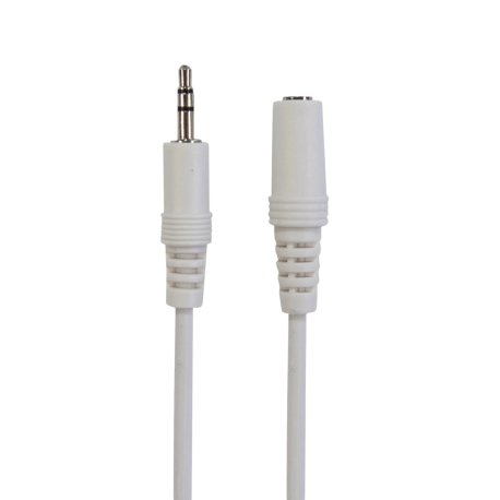 Connectech 3,5mm mini Jack Forlængerkabel. 3m. Hvid