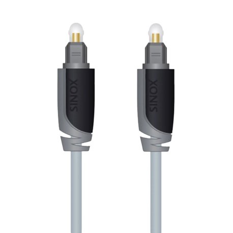Sinox Optisk Kabel. 0,5m. Grå/sort