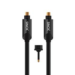 Sinox SHD Optisk Digitalt Kabel. 1,5m. Sort