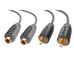 Sinox Phono Forlængerkabel. 5m. Grå/sort