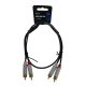 Sinox Phono Kabel. 0,75m. Sort