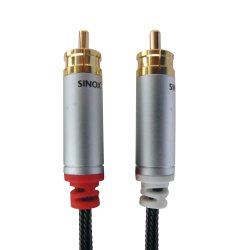 Sinox Phono Kabel. 0,75m. Sort